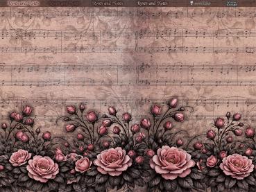 Roses and Notes - Bordüre - Jersey